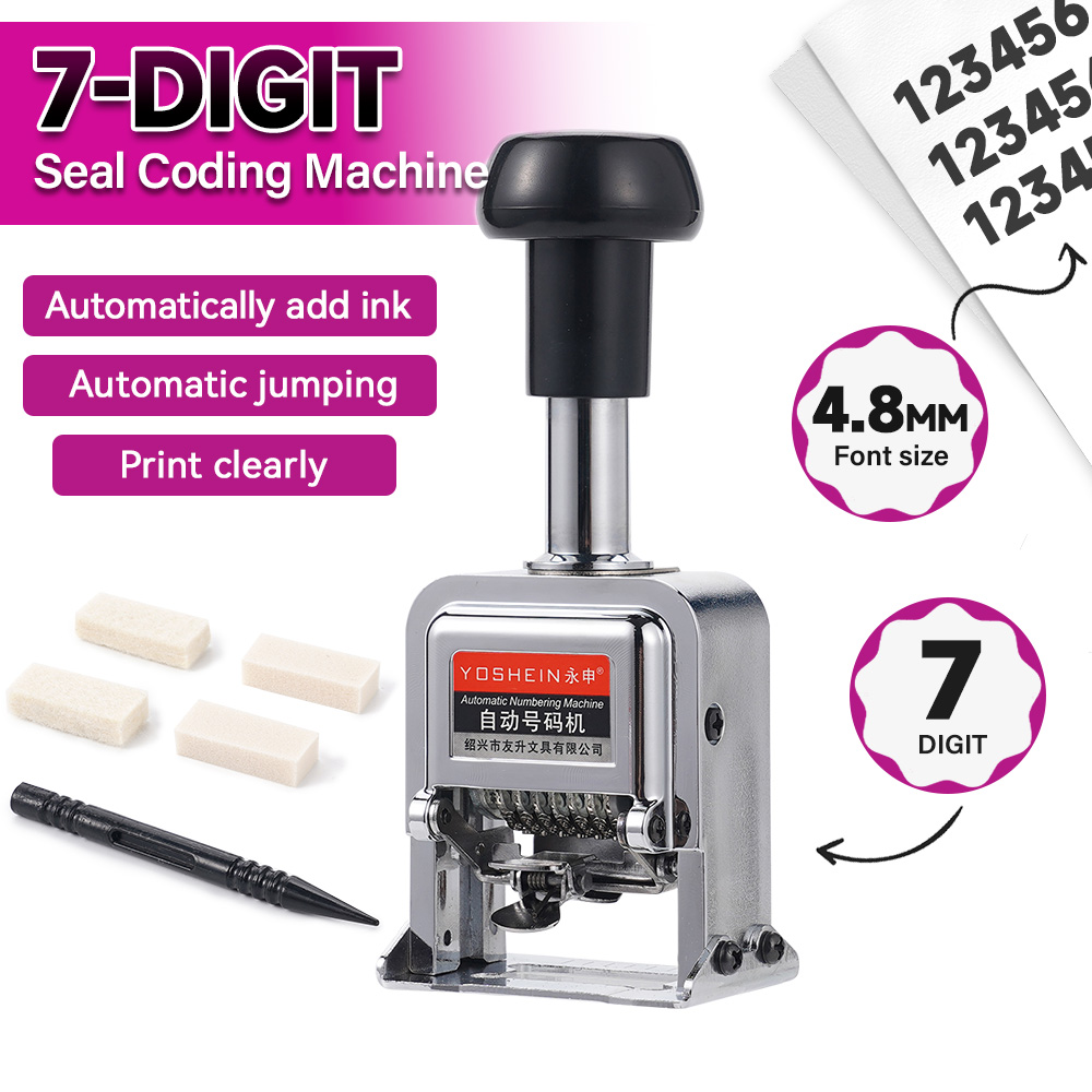 Rubber Date Stamp - Macchina per Numerazione Automatica a 7