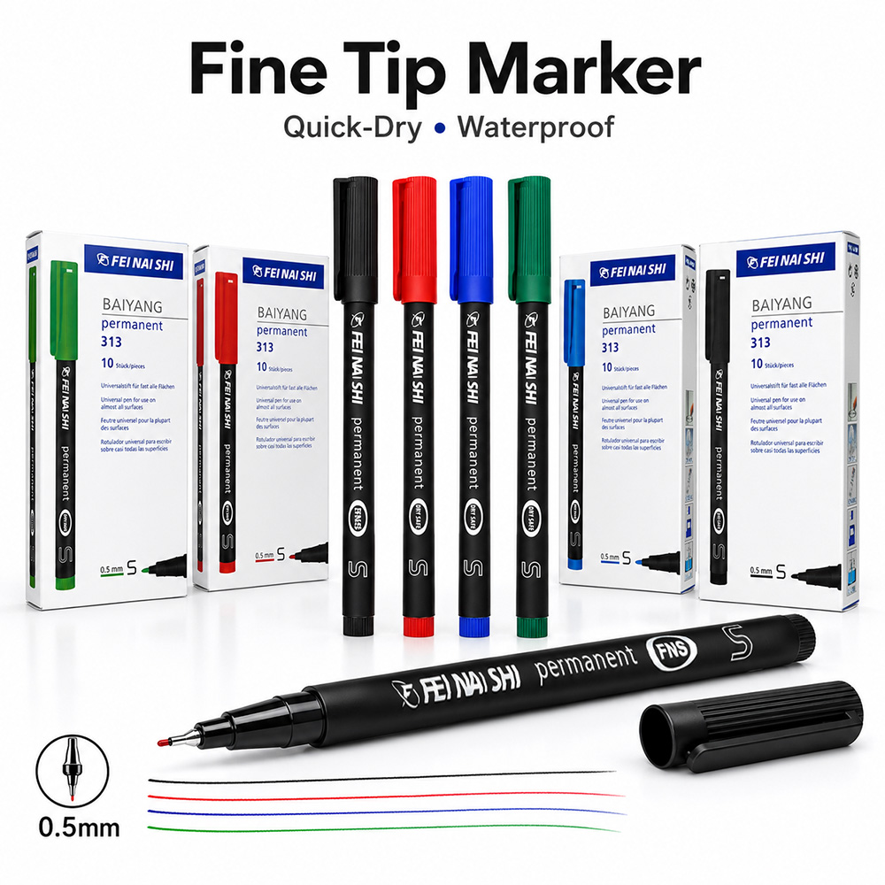 Correction Pen Fine - 4/12 Pezzi Pennarelli Permanenti a Punta