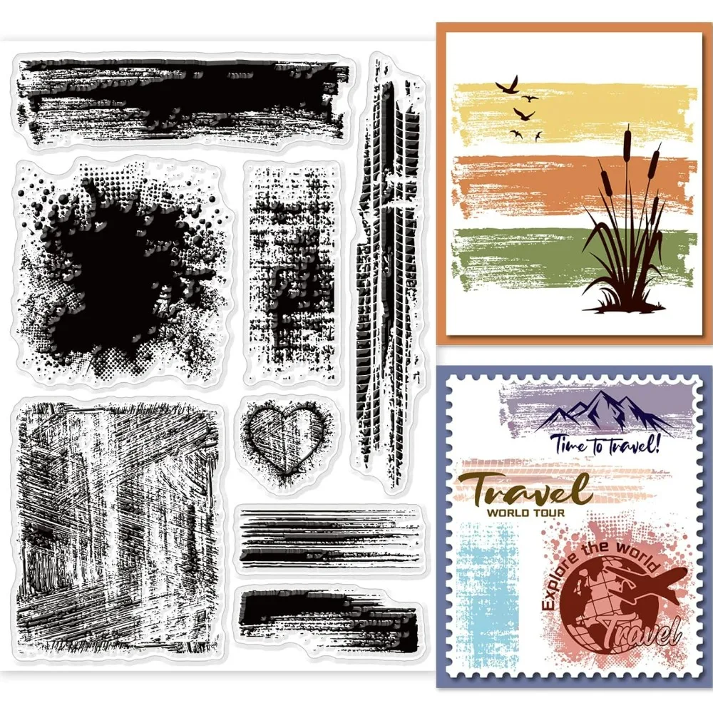 Rubber Date Stamp - 1pc Stain Sfondo Timbri Trasparenti per