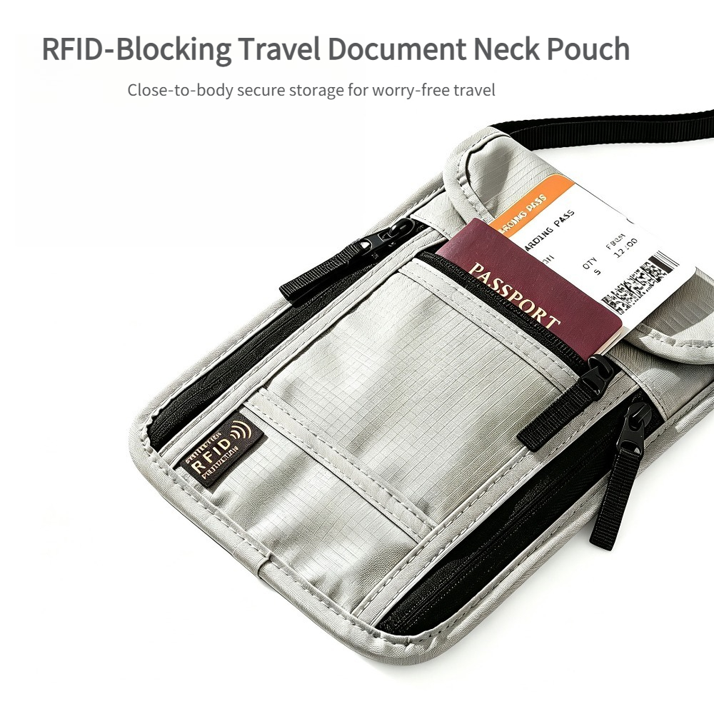 Index Card Holder - Portafoglio da Viaggio per il Collo,