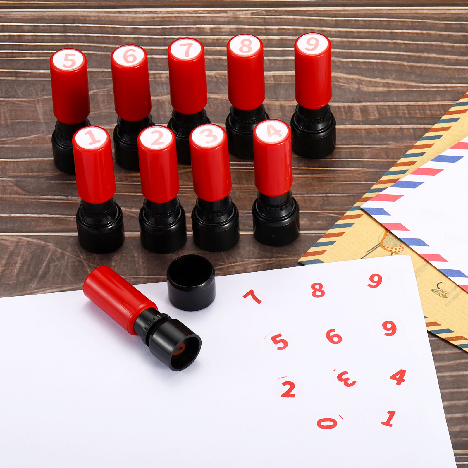 Rubber Date Stamp - Timbri Numerici Autoinchiostranti 0-9 7mm, Timbro