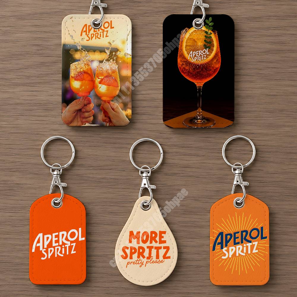 Index Card Holder - Portachiavi in Pelle Arancione Prosecco A-Aperol