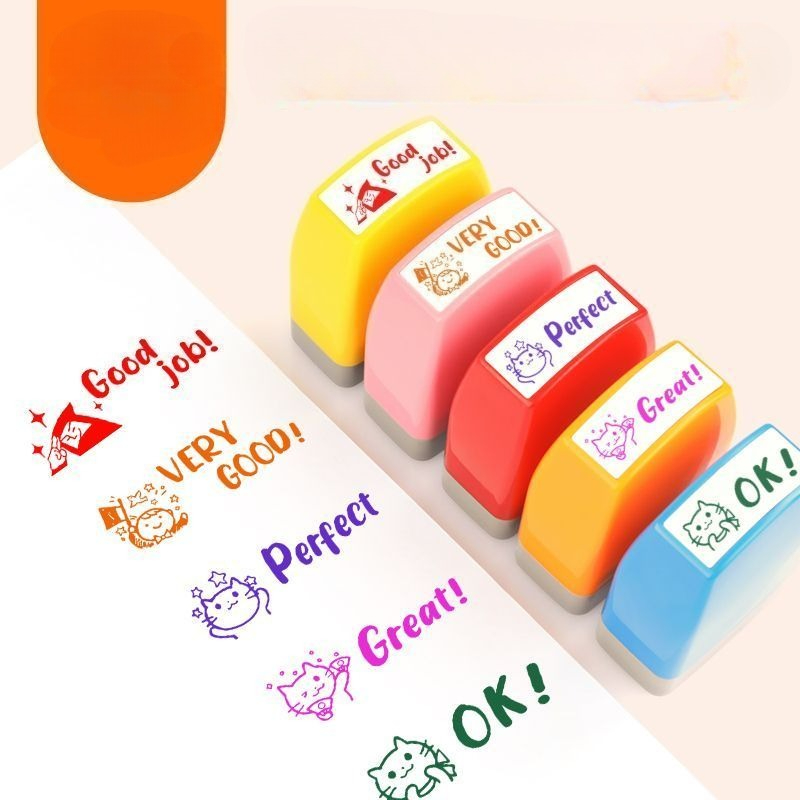 Rubber Date Stamp - Set di 5 Timbri Colorati per